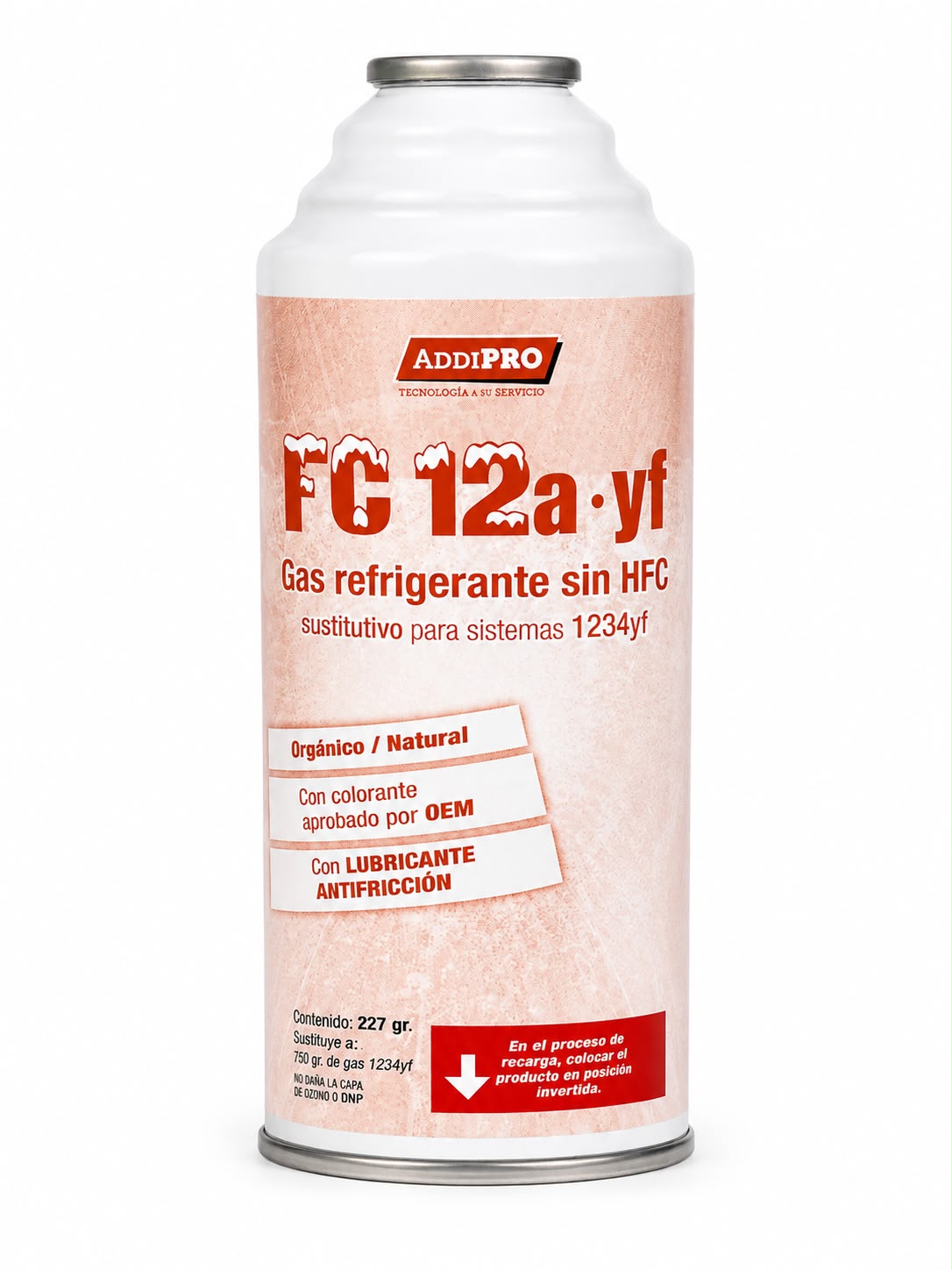 AddiPRO FC 12a·yf gas refrigerante sin HFC sustitutivo para sistemas 1234yf 227 gr