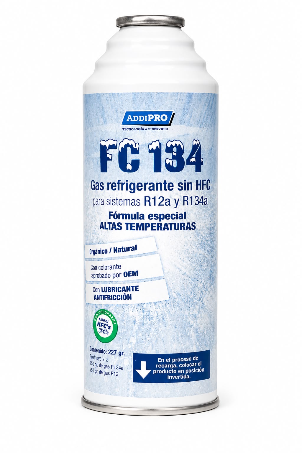AddiPRO FC 134 gas refrigerante sin HFC para sistemas R12a y R134a 227 gr