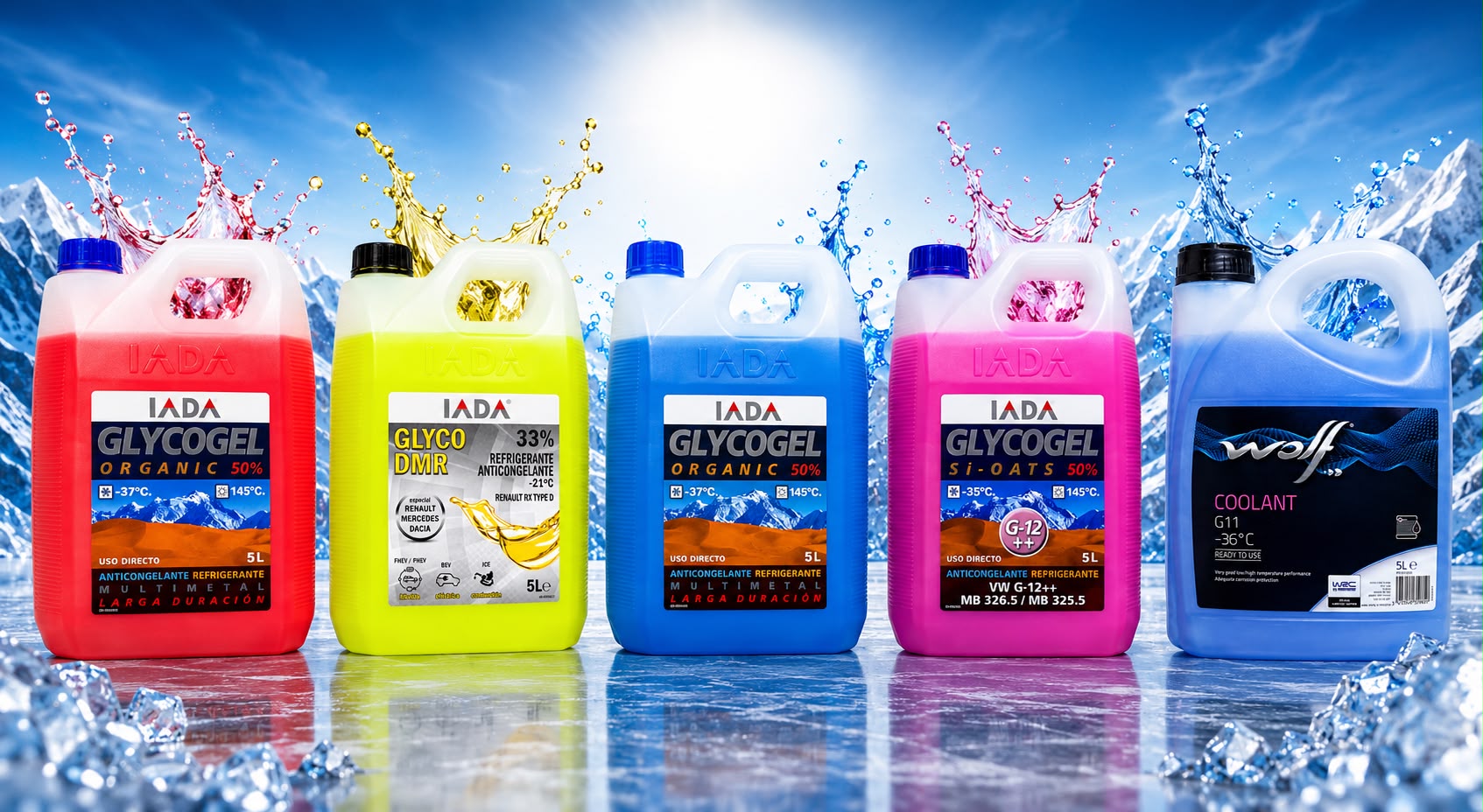 Anticongelantes IADA Glycogel, Glyco DMR y Wolf Coolant