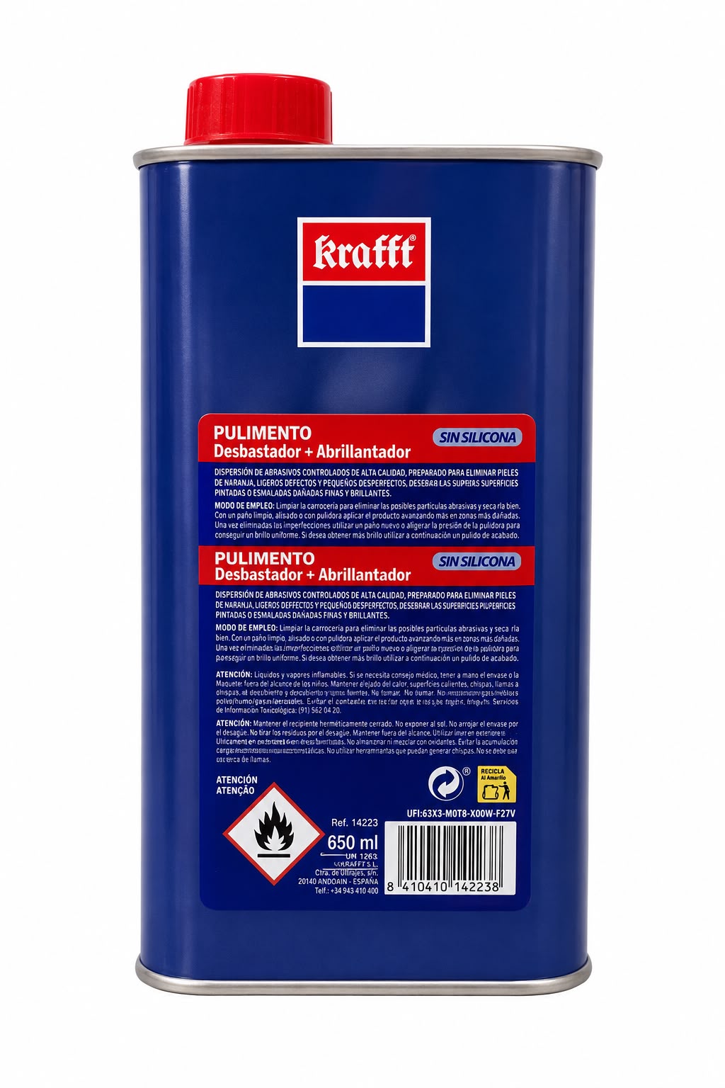 Krafft pulimento desbastador y abrillantador sin silicona 650 ml