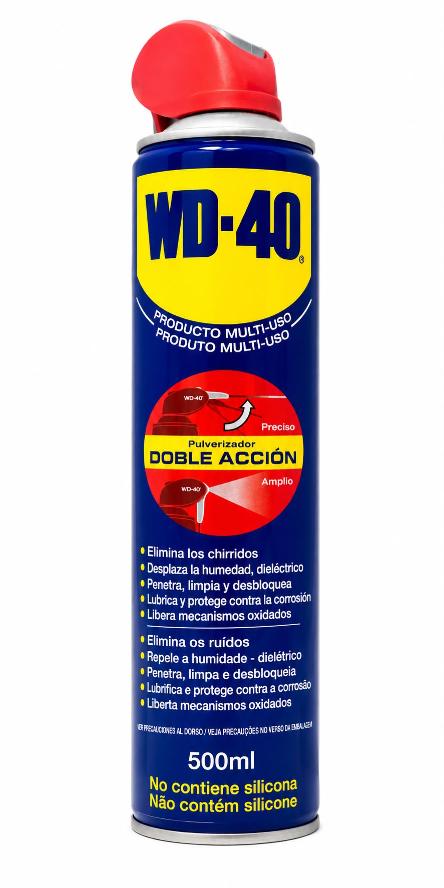 WD-40 Doble Acción producto multiuso pulverizador preciso y amplio 500 ml